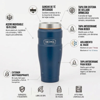 TERMO MUG ACERO INOX KING 470ML MATT NAVY