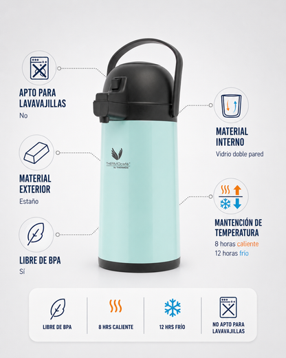 TERMO SIFÓN DE VIDRIO 1,5LT AZUL AQUA