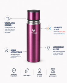 TERMO LÍQUIDO ACERO INOXIDABLE EVERYNIGHT PURPURA 1LT