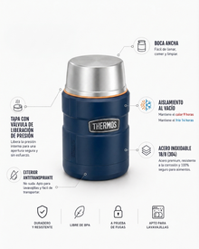 TERMO COMIDA ACERO INOX KING 710ML MATT NAVY