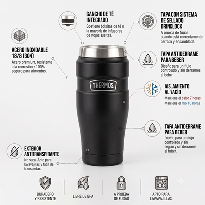 TERMO MUG 470ML KING NEGRO