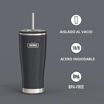 TERMO MUG ICON ACERO CON BOMBILLA 710ML GRAFITO