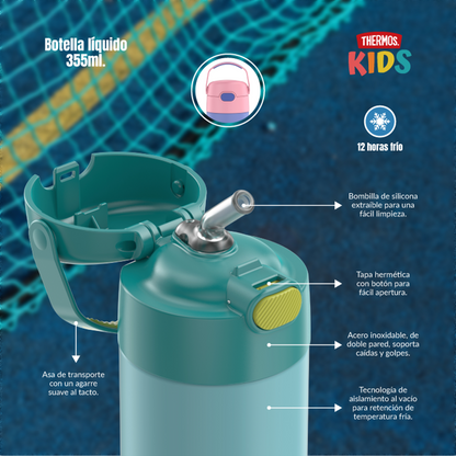 BOTELLA THERMOS ACERO INOXIDABLE FUN BLUE 355 ML
