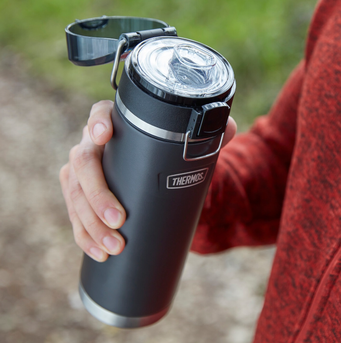 Botella De Hidratación Thermos Con Medidor - Sin BPA, Reutilizable Y Ergonómica