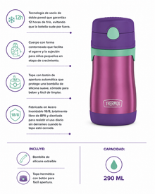 BOTELLA CON BOMBILLA THERMOS SIPPY KIDS 290ML LILA