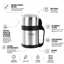 TERMO COMIDA MULTIPROPÓSITO 750ML APTO PARA LÍQUIDOS Y COMIDA