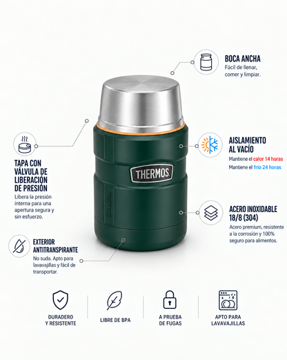 Thermos Termo comida acero inoxidable King 710 ml – Matt Green