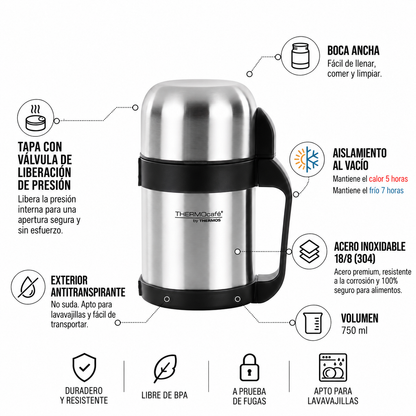 Thermos Termo comida multipropósito 750 ml apto para líquidos y