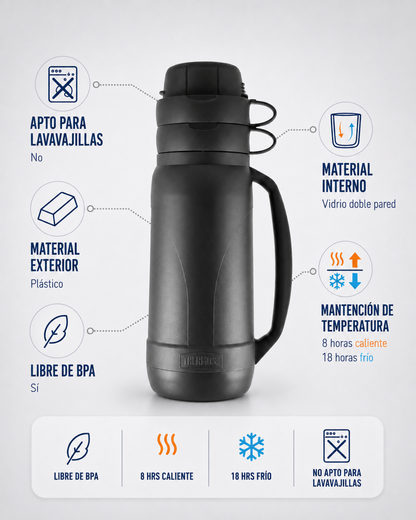 TERMO LIQUIDO NEW MATERO 1 LT NEGRO