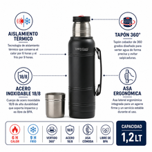 TERMO LIQUIDO MATERO ACERO INOXIDABLE 1,2 LT GRANITE
