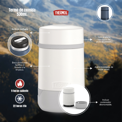 TERMO DE COMIDA ACERO INOXIDABLE WHITE 530 ML