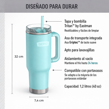 TRAVEL MUG AC INOX ICON 1.2L SEA GREEN