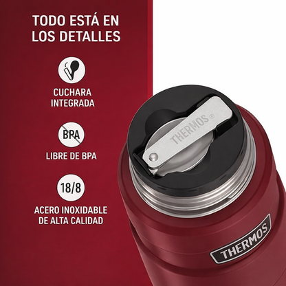 TERMO COMIDA 470ML KING ACERO INOX ROJO