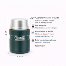 TERMO COMIDA ACERO INOX KING 470ML MATT GREEN