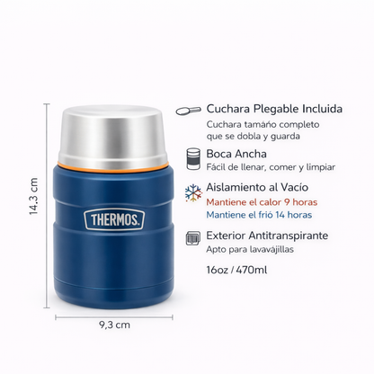 TERMO COMIDA ACERO INOX KING 470ML MATT NAVY