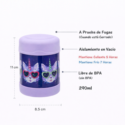 TERMO COMIDA ACERO INOXIDABLE COOL CATICORN 290ML