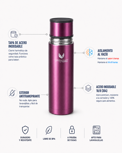 TERMO LÍQUIDO ACERO INOXIDABLE EVERY NIGHT PURPURA 500 ML