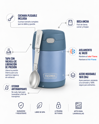 Thermos Termo comida Fun acero inoxidable 470 ml – Denim Blue