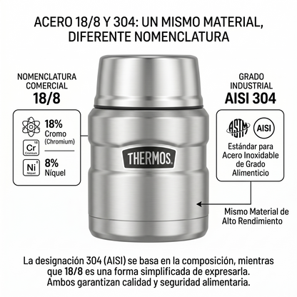 TERMO COMIDA 470ML KING ACERO INOX ROJO