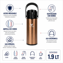TERMO SIFON DE VIDRIO1.9LT ROSE GOLD