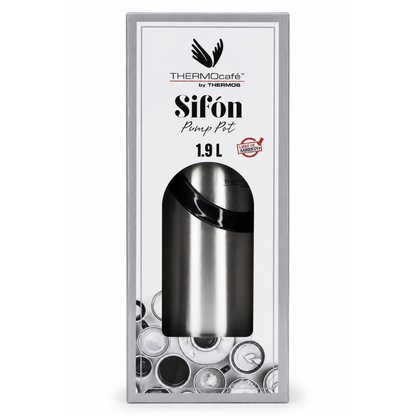 TERMO SIFON DE VIDRIO 1.9LT PLATA