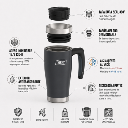 TERMO MUG ICON ACERO INOXIDABLE 470ML GRAFITO