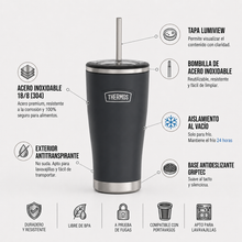 TERMO MUG ICON ACERO CON BOMBILLA 710ML GRAFITO