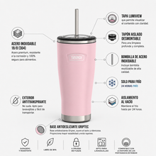TERMO MUG ICON ACERO CON BOMBILLA 710ML SUNSET PINK