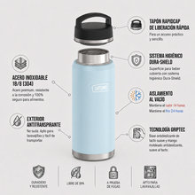 BOTELLA HIDRATACIÓN ICON ACERO INOXIDABLE 1.2LT GLACIER
