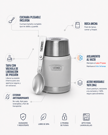 TERMO COMIDA 470ML ICON ACERO INOXIDABLE SANDSTONE