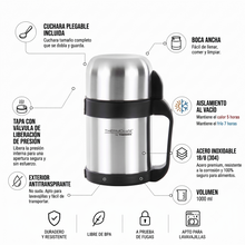 TERMO COMIDA MULTIPROPÓSITO 750ML APTO PARA LÍQUIDOS Y COMIDA