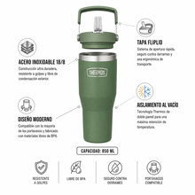 TRAVEL MUG FLIPLID INOX OUTDO 850ML VERDE