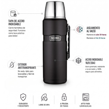 TERMO LIQUIDO KING ACERO INOX 1,2 LITROS NEGRO