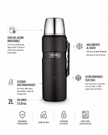 TERMO LIQUIDO KING ACERO INOX 2 LITROS NEGRO