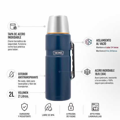 TERMO LIQUIDO ACERO INOX KING 2L MATT NAVY