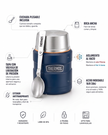 TERMO COMIDA ACERO INOX KING 470ML MATT NAVY