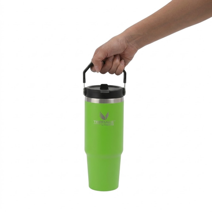 BOTELLA TRAVEL MUG FLIPLID ACERO INOXIDABLE VERDE 880ML