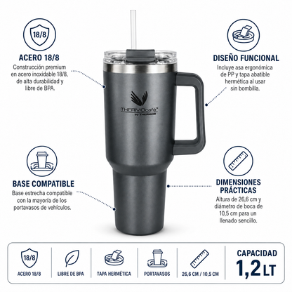 VASO TERMICO QUENCHER ACERO INOXIDABLE 1,2 LT GRAPHITE