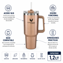 VASO TERMICO QUENCHER ACERO INOXIDABLE 1,2 LT ROSE