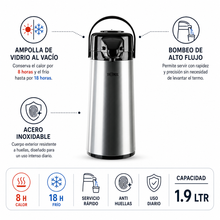 THERMO SIFÓN DE VIDRIO 1.9LT COLOR ACERO C/CAJA