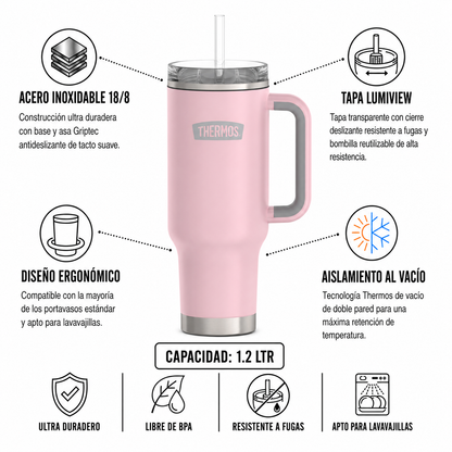 TRAVEL MUG AC INOX ICON 1.2L SUNSET PINK