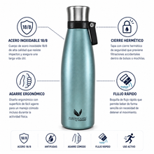 BOTELLA HIDRATACIÓN ACERO INOXIDABLE 500ML ICE BLUE